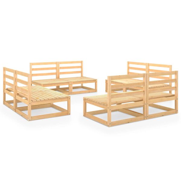 vidaXL Juego de muebles de jard&iacute;n 8 piezas madera maciza de pino