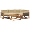 vidaXL Conjunto de sof&aacute;s de exterior con coj&iacute;n 5 pcs Natural y Beige