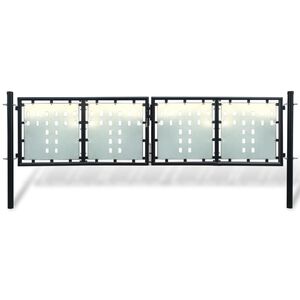 vidaXL Puerta de valla individual negra de 300x100 cm