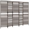 vidaXL Biombo de 5 paneles rat&aacute;n sint&eacute;tico marr&oacute;n