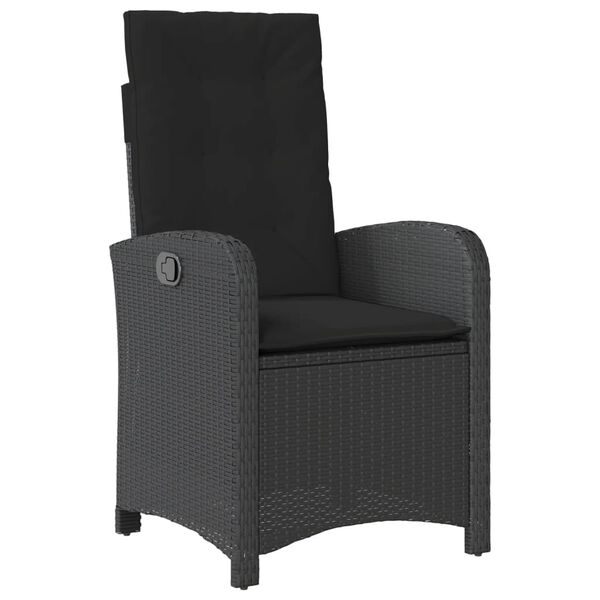 vidaXL Set de muebles jard&iacute;n 5 pzas con cojines rat&aacute;n sint&eacute;tico negro