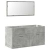 vidaXL Set muebles de baño 2 piezas madera contrachapada gris hormigón