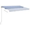 vidaXL Toldo retr&aacute;ctil autom&aacute;tico con postes azul y blanco 3x2,5 m