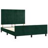 vidaXL Estructura cama sin colch&oacute;n terciopelo verde oscuro 140x190 cm