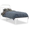 vidaXL Estructura cama sin colch&oacute;n con cabecero metal blanco 75x190 cm