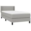 vidaXL Cama box spring con colch&oacute;n tela gris claro 80x200 cm