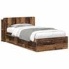 vidaXL Estructura de cama con almacenamiento Madera envejecida