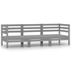 vidaXL Conjunto de muebles de jard&iacute;n 3 piezas madera maciza pino gris
