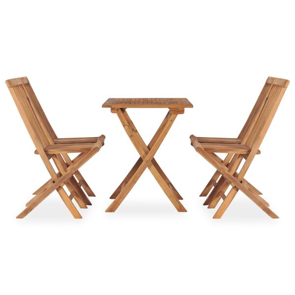 vidaXL Set de comedor de jard&iacute;n plegable 5 pzas madera maciza de teca