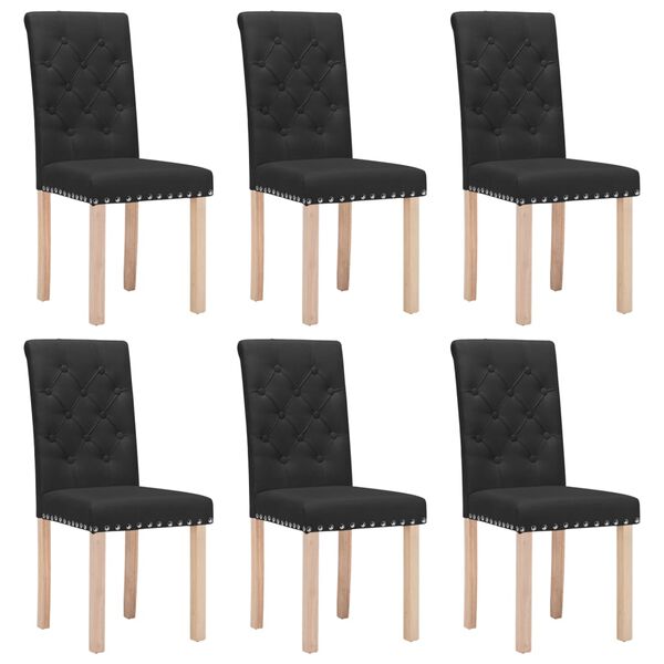 vidaXL Sillas de comedor 6 unidades tela negra