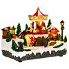 vidaXL Villa navide&ntilde;a con carrusel SALO 25,5 x 16 x 21,5 cm Resina