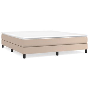 vidaXL Cama box spring con colch&oacute;n cuero sint&eacute;tico capuchino 160x200cm