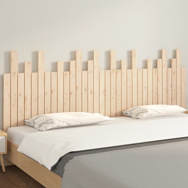 vidaXL Cabecero de cama de pared madera maciza de pino 204x3x80 cm