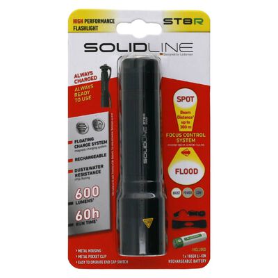 Linterna recargable SOLIDLINE ST8R con clip 600 lm