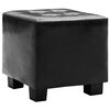 vidaXL Sill&oacute;n con dise&ntilde;o de cubo con reposapi&eacute;s cuero sint&eacute;tico negro