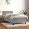 vidaXL Cama box spring con colch&oacute;n terciopelo gris claro 100x200 cm