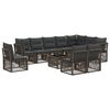 vidaXL Conjunto de sof&aacute;s de jard&iacute;n 11 uds. Gris rat&aacute;n sint&eacute;tico