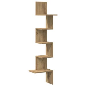 vidaXL Estanter&iacute;a pared de esquina madera roble artisan 32x32x127,5 cm