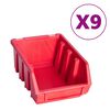 vidaXL Kit de cajas de almacenaje 103 pzas paneles de pared rojo/negro