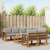 vidaXL Conjunto de sof&aacute;s de exterior 9 pcs Gris Natural y Claro