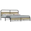 vidaXL Estructura de cama sin colchón metal roble Sonoma 183x213 cm