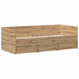 vidaXL Cama de d&iacute;a Roble artesanal 90 x 200 cm Madera contrachapada