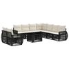 vidaXL Conjunto de sof&aacute;s de jard&iacute;n 10 uds. Negro y Blanco Crema