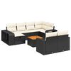vidaXL Set de sof&aacute;s de jard&iacute;n 11 pzas y cojines rat&aacute;n sint&eacute;tico negro