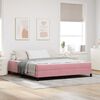 vidaXL Cama tipo Box Spring con colch&oacute;n Rosa 180 x 220 cm tela