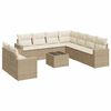 vidaXL Juego de sof&aacute;s jard&iacute;n con cojines beige 10 pzas rat&aacute;n sint&eacute;tico
