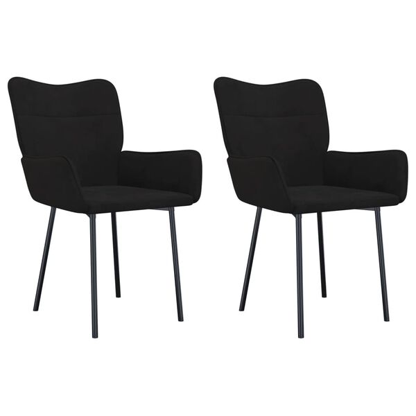 vidaXL Sillas de comedor 2 unidades terciopelo negro