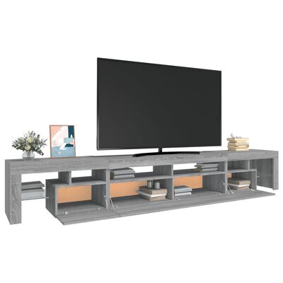 vidaXL Mueble de TV con luces LED gris Sonoma 260x36,5x40 cm