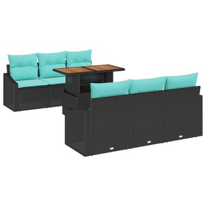 vidaXL Conjunto de sof&aacute;s de jard&iacute;n 7 uds. 6-N&uacute;mero de plazas