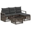 vidaXL Conjunto de sof&aacute;s de jard&iacute;n 5 pcs Gris rat&aacute;n sint&eacute;tico