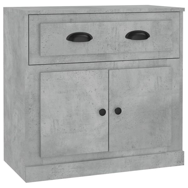 vidaXL Aparador de madera contrachapada gris hormigón 70x35,5x67,5 cm