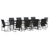 vidaXL Conjunto de Comedor de Jard&iacute;n 11 uds. Negro Acero
