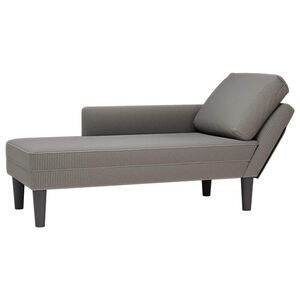 vidaXL Chaise longue con coj&iacute;n de tela de pana gris claro