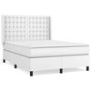 vidaXL Cama box spring con colch&oacute;n cuero sint&eacute;tico blanco 140x200cm