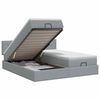 vidaXL Cama otomana con colch&oacute;n con cabecera 2 uds. Gris Claro Tela