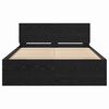 vidaXL Estructura de cama con cabecera Roble Negro 193 x 125 x 70 cm