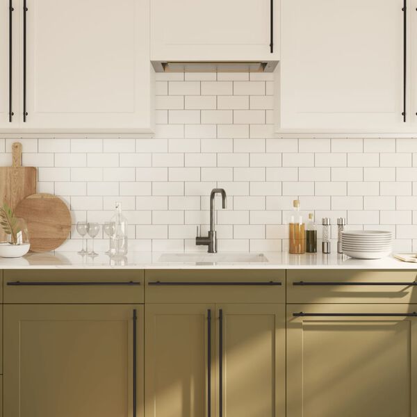 vidaXL Tiradores para armarios 20 uds acero inoxidable negro 480 mm