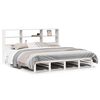 vidaXL Cama con estanter&iacute;a sin colch&oacute;n madera maciza blanca 180x200 cm