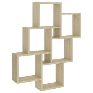 vidaXL Estante cubo pared madera contrachapada roble Sonoma 78x15x93cm