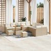 vidaXL Conjunto de sof&aacute; de jard&iacute;n 13 pcs Beige rat&aacute;n sint&eacute;tico