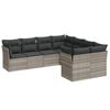 vidaXL Set de sof&aacute;s de jard&iacute;n 8 pzas y cojines rat&aacute;n sint&eacute;tico gris
