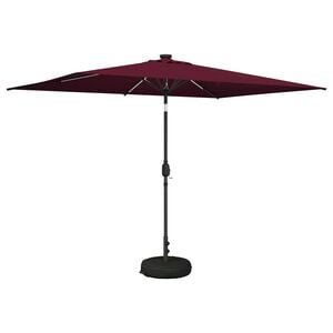 vidaXL Parasol de jard&iacute;n con luces LED y base 2 x 3 m Poli&eacute;ster