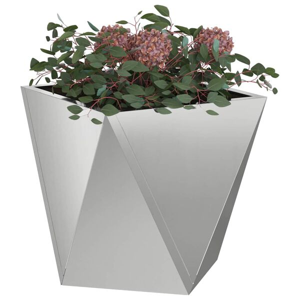vidaXL Jardinera 2 pcs Plateado 30 x 30 x 30 cm Acero Galvanizado