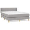 vidaXL Cama box spring con colch&oacute;n tela gris claro 140x200 cm