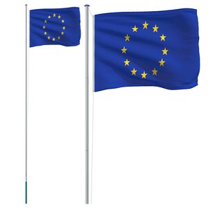 vidaXL M&aacute;stil y bandera de Europa aluminio 6,08 m