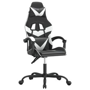 vidaXL Silla gaming cuero sint&eacute;tico negro y blanco